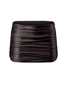 NWT Divino Seas Cloud Skirt Silky Black Ruched Swim Cover Up - XS - NEW